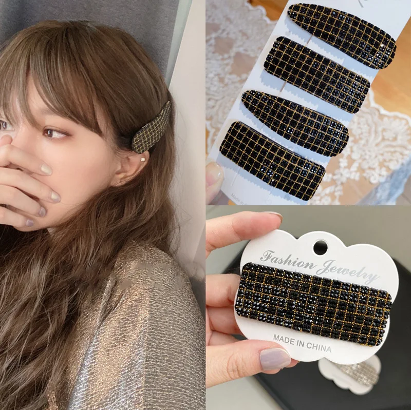 

2021 Fashion Hair Clips For Girls Plaid Barrettes BB Clip Children Side Clip Hair Accessories Korea Style Broken Hairpin