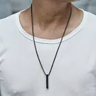 Ожерелье мужское прямоугольное из нержавеющей стали с подвеской-коробкой