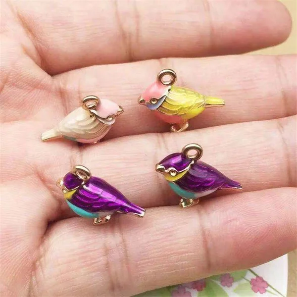 

10pcs Colorful Birds Earring Charms Pendants For Necklaces DIY Earrings Necklaces Jewelry Making Cute Lovely Animal Charms