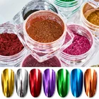 MEET ACROSS зеркальный ногтевой порошок металлический красочный блеск Серебряный Золотой хромированный блеск для дизайна ногтей пигментная Пыль для дизайна ногтей