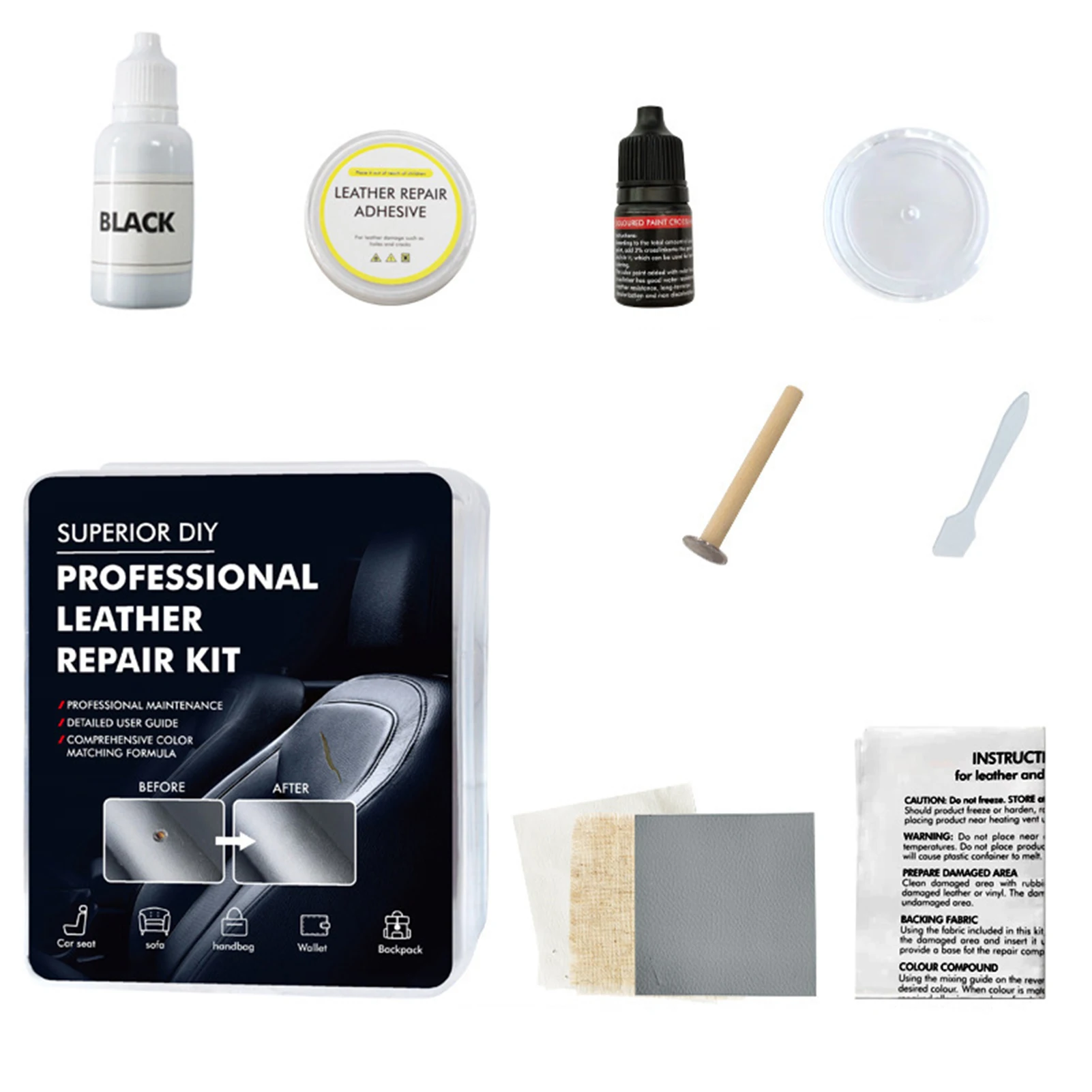 

Car Care Liquid Kit Leather Skin Refurbish Repair Tool Auto Seat Sofa Coats Holes Scratch Cracks Restoration For Shoe For Car