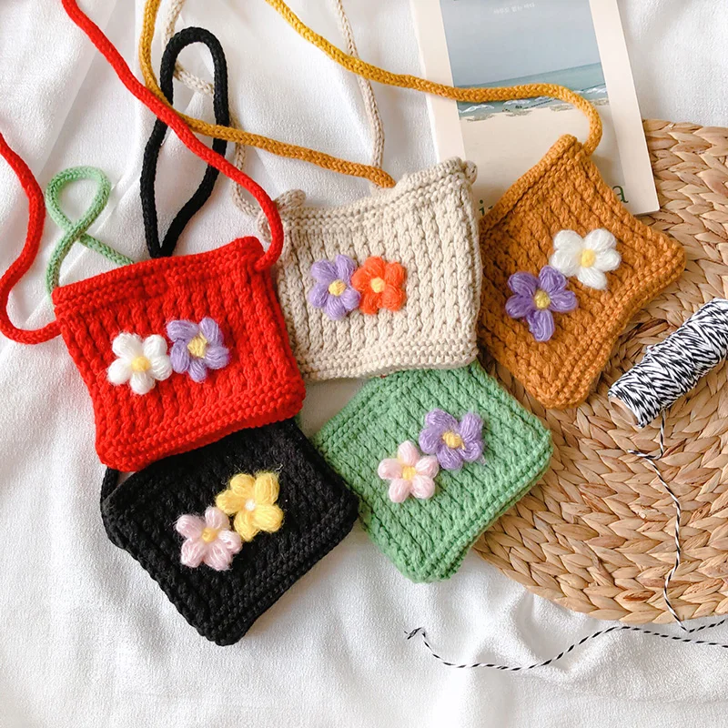 Monsisy/Зимняя шерстяная сумка через плечо для мальчиков и девочек вязаная сумочка