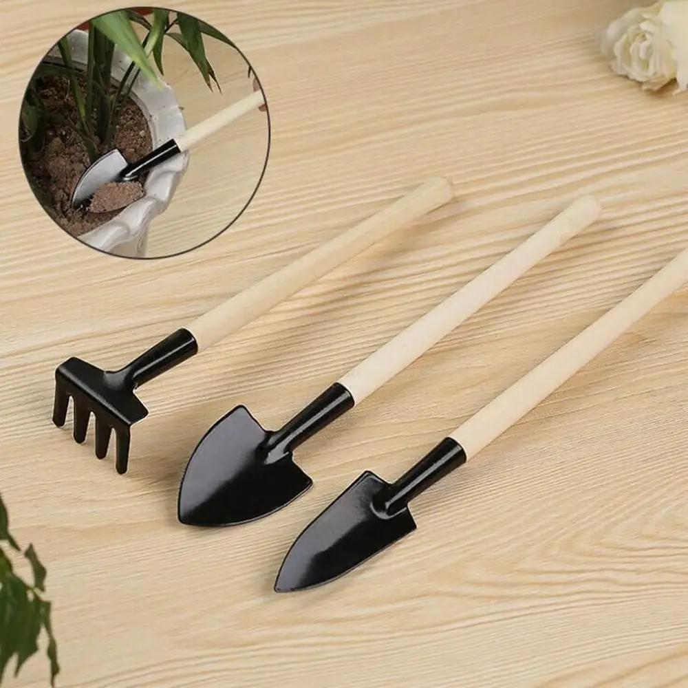

3PCS Mini Gardening Tools Set Shovel+Rake+Spade Succulent Plants Potted Flowers Garden Tools