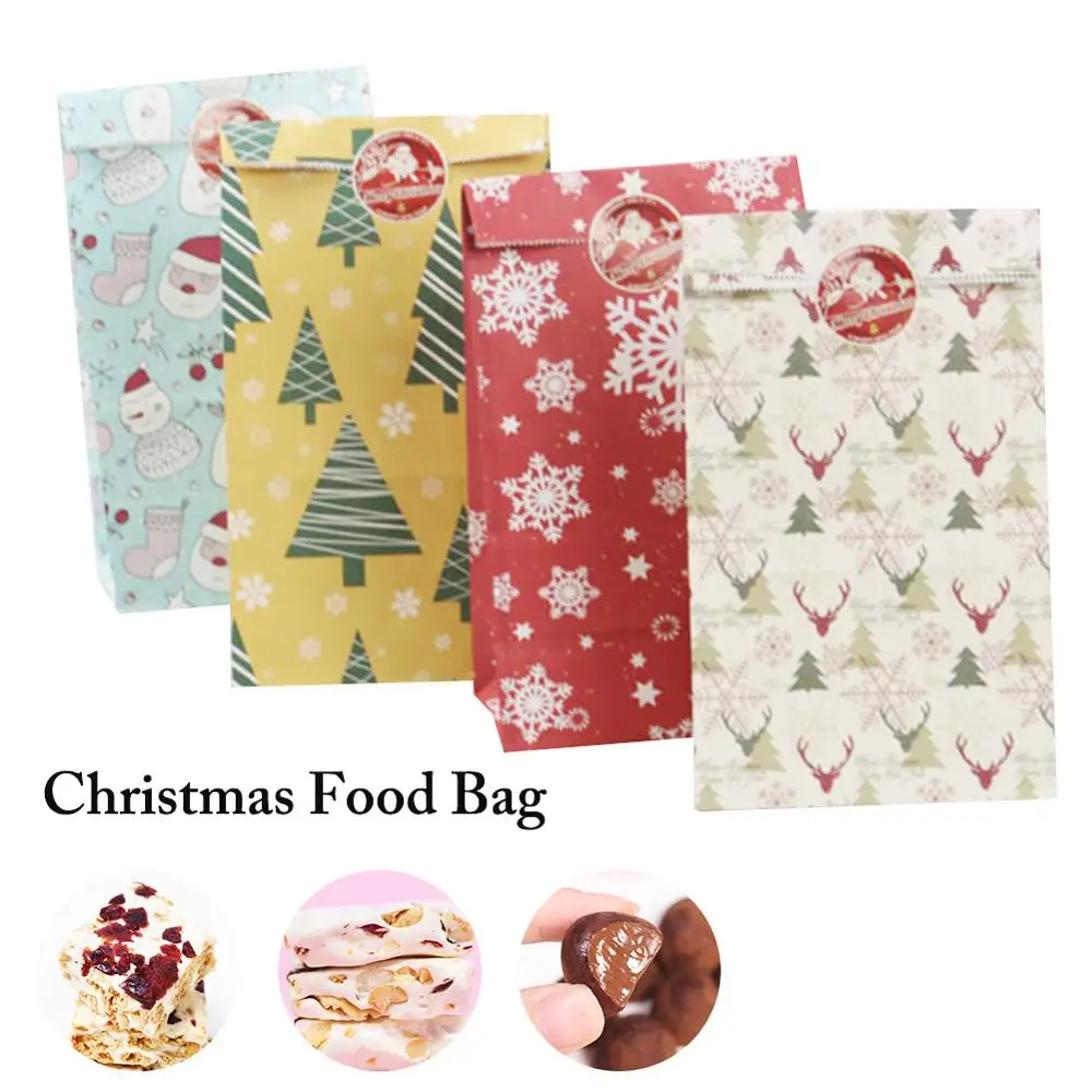 Рождественские подарочные пакеты пакет из крафт бумаги для хранения сладостей и