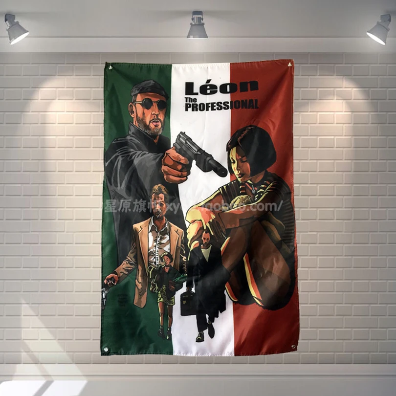 

"Leon - The Professional" classic movie Team Logo Cloth Poster Banners Four-Hole Flag Dormitory Bedroom Wall Decoration