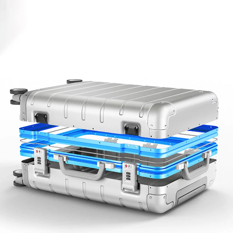 20 дюймов Дорожный чемодан 31л алюминиевый сплав прочный большой объем пароль