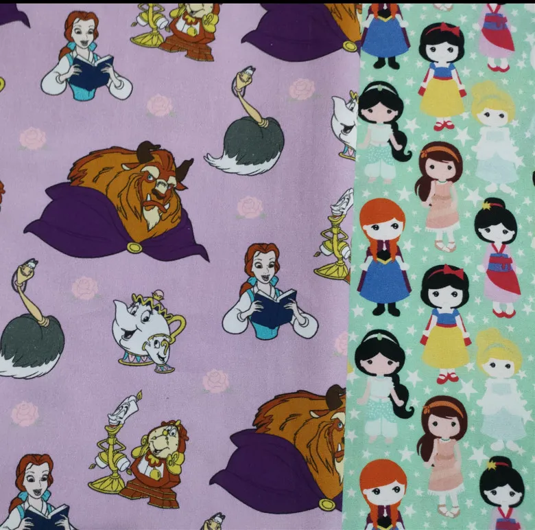 

Коллекция Disney, принцесса, принт, 100% хлопок, ткань для девочек, одежда, домашний текстиль, наволочка, рукоделие, «сделай сам»