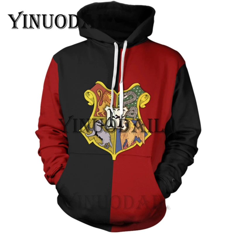 C Wizardry 3D Толстовка с принтом и карманом Ravenclaw Gryffindor для взрослых унисекс Толстовка костюм толстовки Мужская одежда - Цвет: C