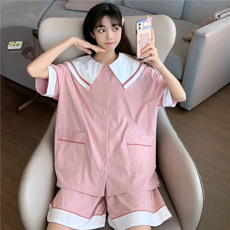 Пижама женская с ушками кролика комплект из 2 предметов милая розовая пижама для