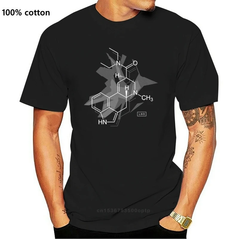 

Nuovo 2019 Hot Summer Casual stampa LSD chimica scienza molecola laboratorio esperimento Neuro ormone droga acido Tee Shirt
