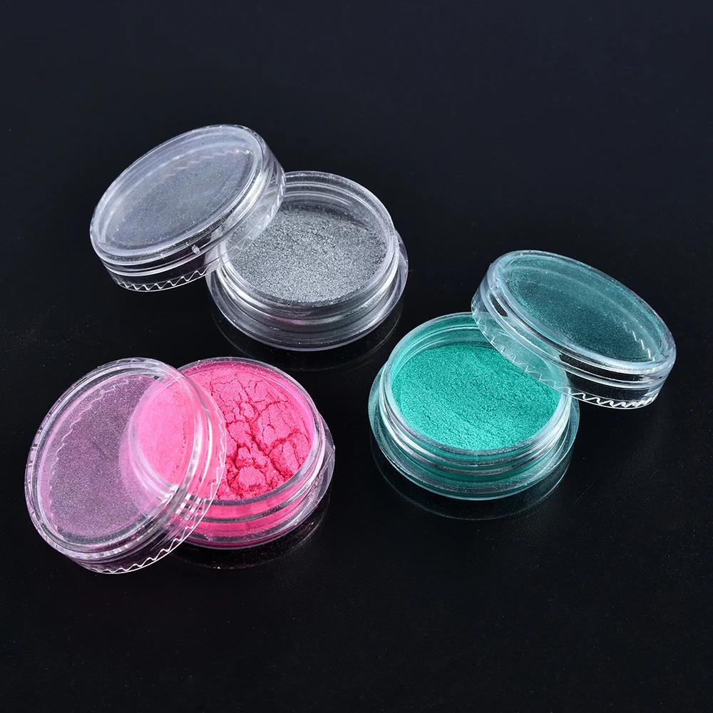 12 Цвет/ружье гвоздя набора блеск для ногтей искусство пигмент жемчужная пудра