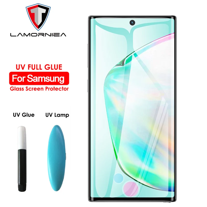 Закаленное стекло Lamorniea с УФ клеем для Samsung Galaxy A30 A50 A10 Защита экрана M10 M20 M30 M40 A40 A60