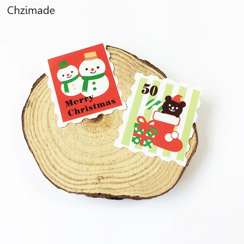 Lychee Life 100 шт./лот красочные рождественские штампы дизайнерские крафт наклейки для