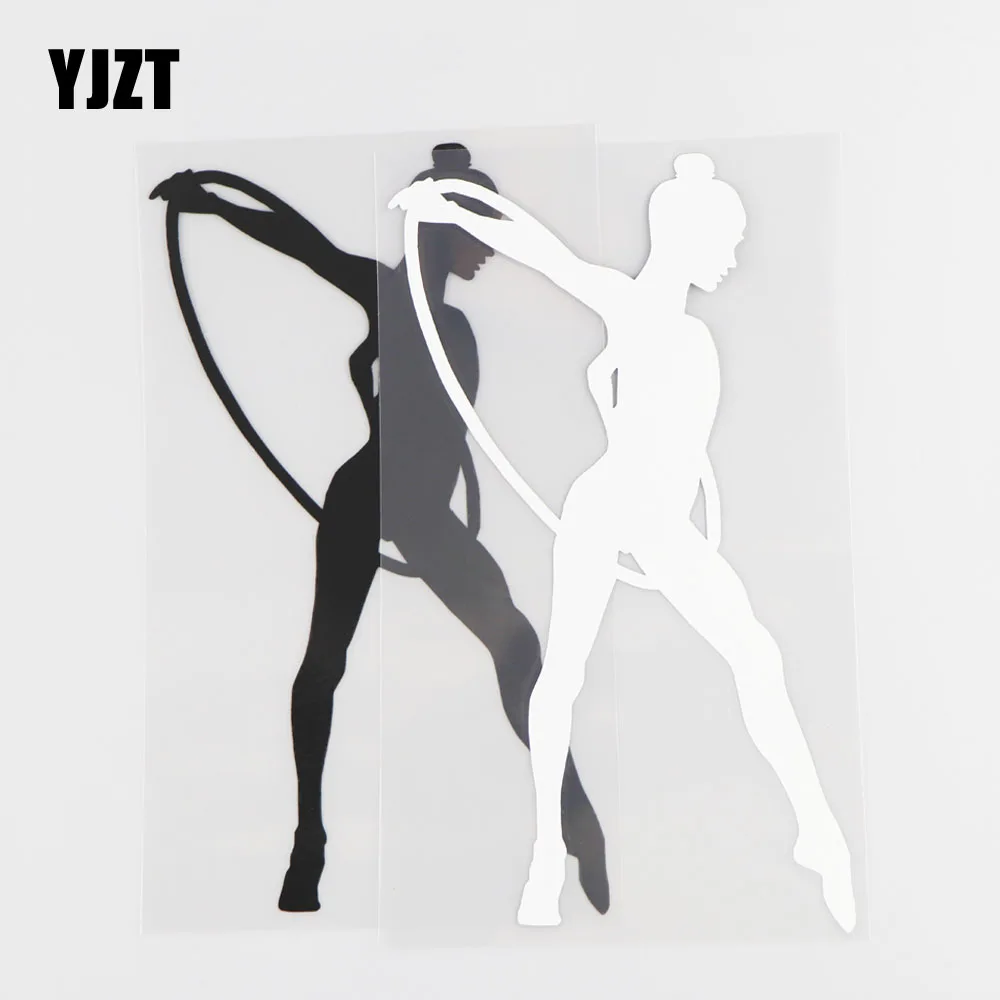 

YJZT 10,6 × 18,3 см изысканный гимнастический танцор виниловый корпус дверь и окно заднее стекло Автомобильная наклейка декоративный узор 20A-0107
