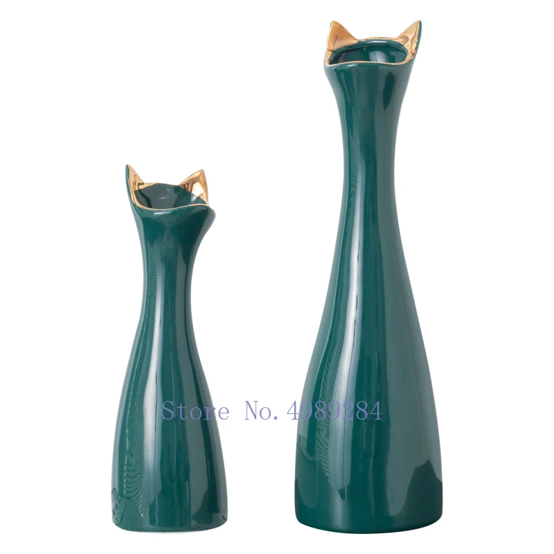 Creative ceramics vase cat ear Flower arrangement Hydroponics Accessories desktop Decorative ornaments Modern home decoration | Дом и сад