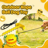 outdoor rope ball dog toy dog chew toys for aggressive chewer outdoor training fun playing rope ball toy for dog