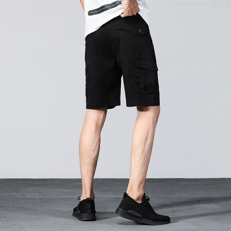 

Summer fashion brand tooling shorts men's Yu wenle Khaki casual Capris loose large pants 605