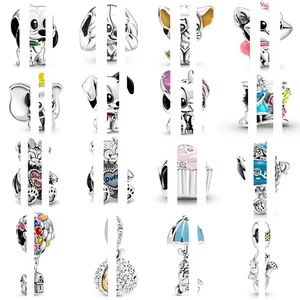 Hot 925 silver Alice in Wonderland Cheshire cat beads suitable for original Pandora Bracelet Jewelry female DIY Charm Jewelry