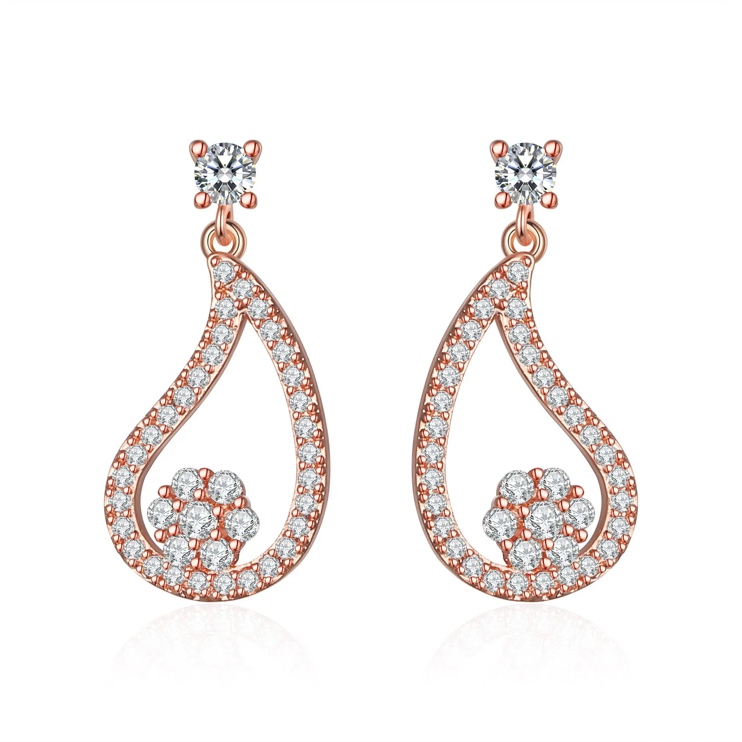 

Trendy Luxury Sparkling Cubic Zirconia Women Dangle Earrings For Wedding 2021 Korean New Simple Geometry Female Jewelry