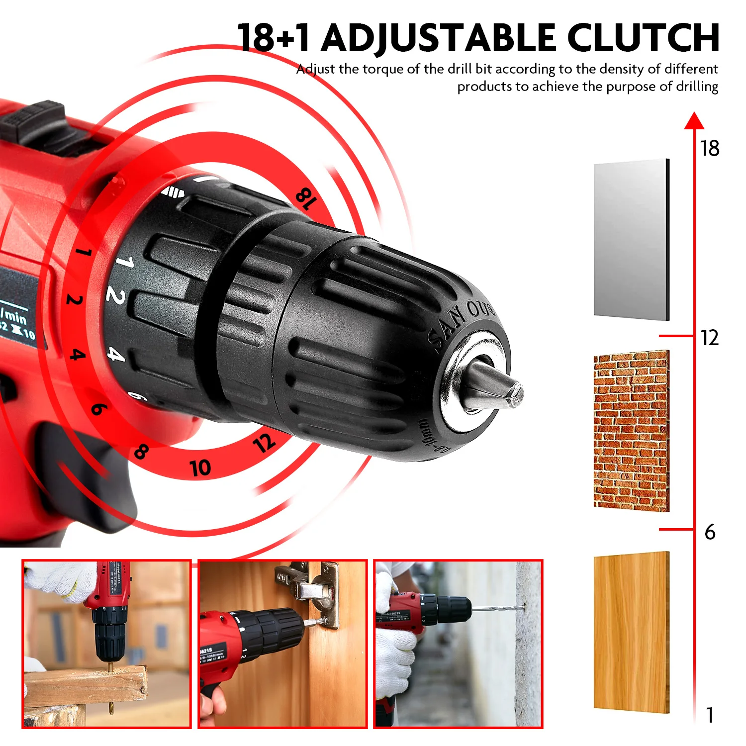 Набор инструментов DEDEO набор для домашнего ремонта беспроводная дрель 16 8 в 18 + 1