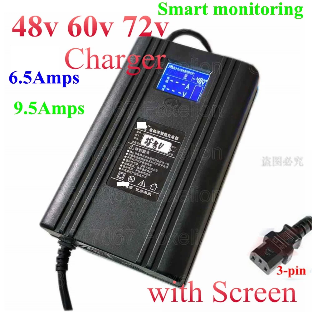 48v 60v 72v 9.5A литиевый Lifepo4 аккумулятор лто 6.5A зарядное устройство для EV скутер Ebike ЖК