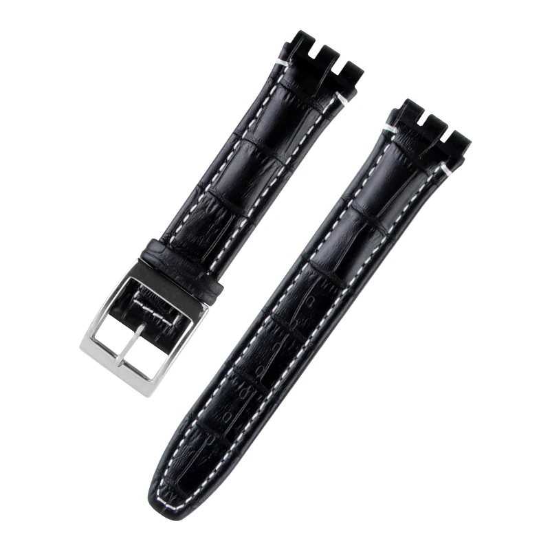 Ремешок сменный из телячьей кожи для часов цветной браслет натуральной Swatch 19 мм 17