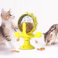 cat treat toy cat accessories slow food spiller funny windmill turntable pet dog feeder training interactive tool