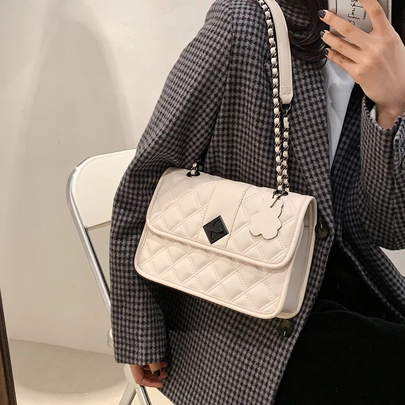 

Net red women's bag 2021 new spring and summer one-shoulder messenger women's bag rhombus chain popular small square bag
