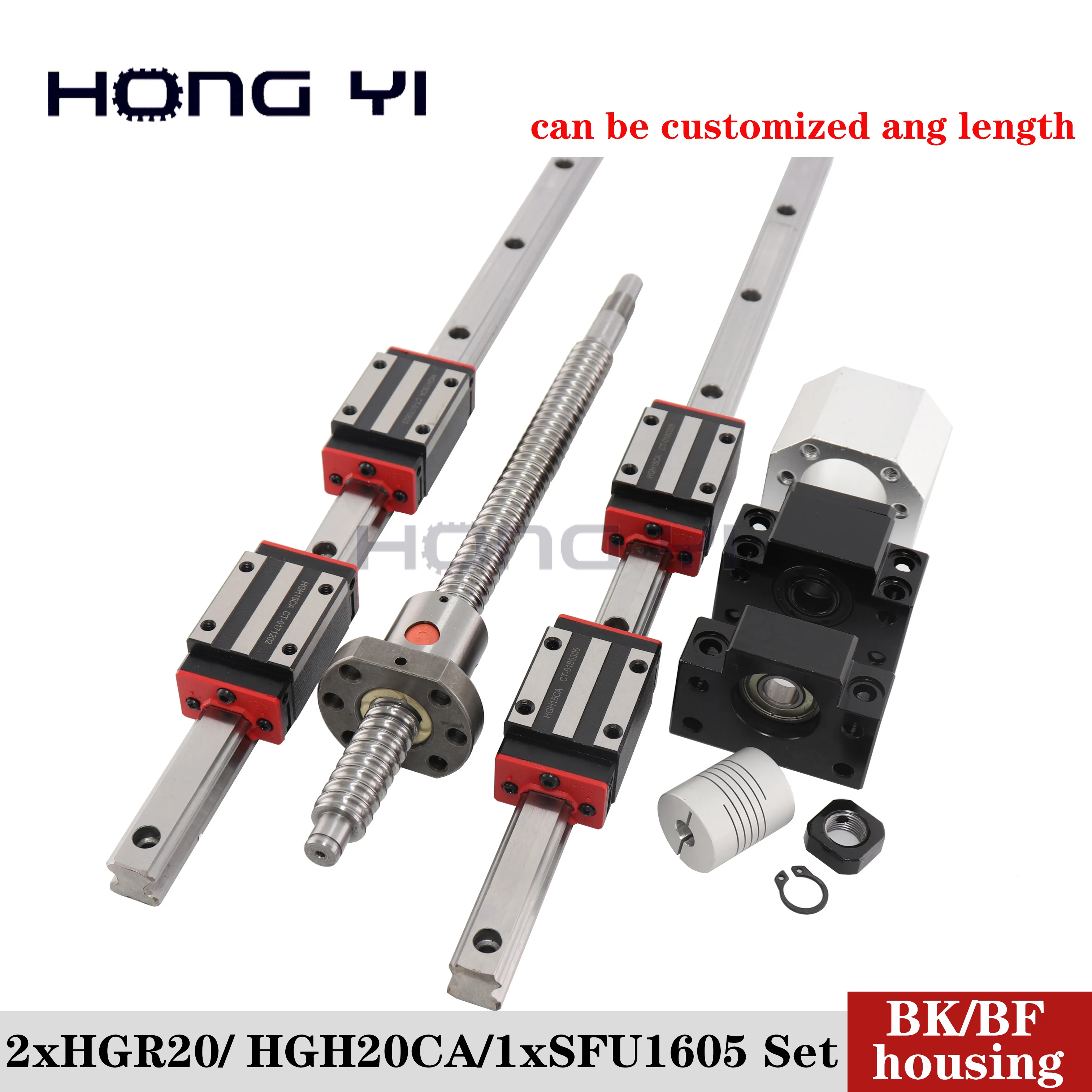 Hiwin HGR20 линейный волшебник любой длины+ шариковый винт SFU1605+ линейный шарикоподшипник+ BK12/BF12+ DSG16H+ муфта в же линейной полосе