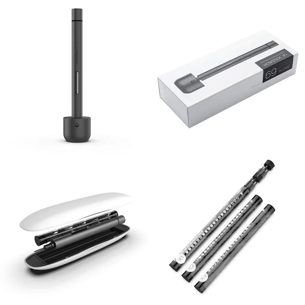 WOWSTICK 1F+ мини электрический шуруповерт перезаряжаемый беспроводной набор отверток с светодиодный литиевой батареей