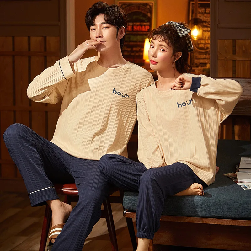 

Kawaii Little Bears Women Nightwear Plus Size Male Sleepwear Winter Cotton Pajamas Set For Couple Long Sleeve Casual Men Pajamas