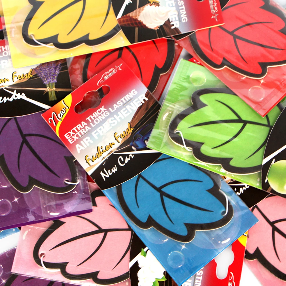 

1pc/12pcs Paper Car Air Freshener Hanging Scented Fragrant Leaves Apple Strawberry Lavender Jasmine Interior Accessories