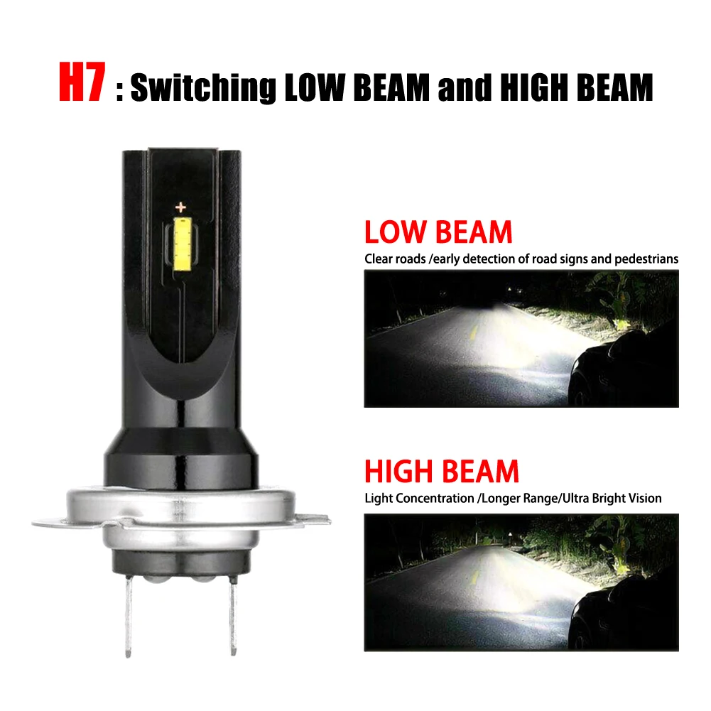 

2Pcs CREE H7 LED Fog Light Conversion Kit Bulb High Power 6000K 100W Headlight Car Lamp IP65 Waterproof Xenon White Light