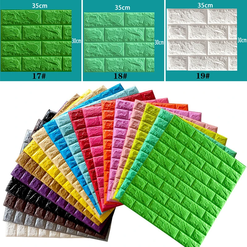 

3D Brick Wall Stickers Wallpaper Decor Foam Waterproof Wall Covering Wallpaper For Kids Living Room Diy Background 2021 Hot