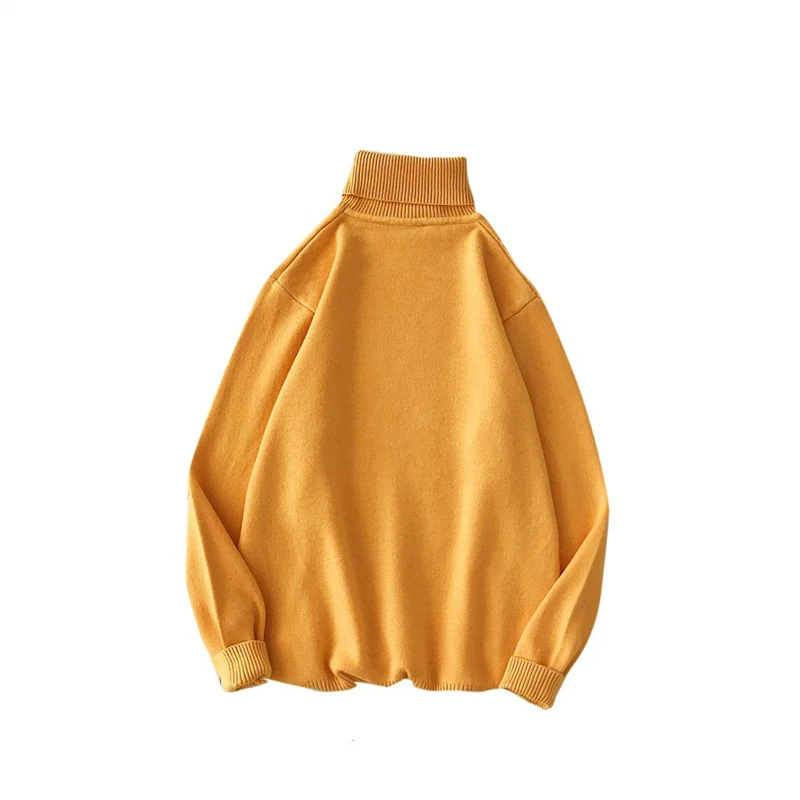 

2019 New Autumn Winter Men's Warm Sweater Harajuku Turtleneck Solid Color Casual Sweater Slim Fit Brand Knitted Pullovers Tops