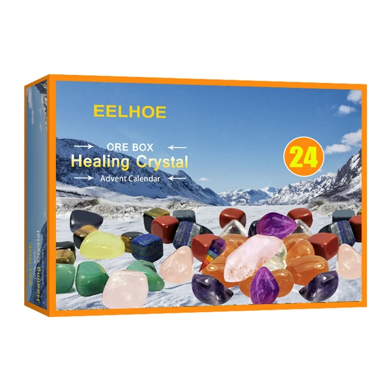 

Лечебный Хрустальный календарь, арт-календарь, 24 шт., коробка руды, Рождественская минеральная Подарочная коробка, Рождественский обратный ...