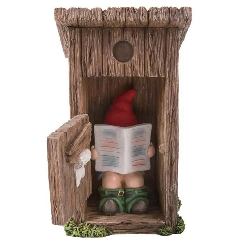 

Funny Garden Resin Gnome Decoration Naughty Gnome Forget To Close The Door Toilet Statue Outdoor Yard Crafts Gift