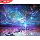 HUACAN краска по номеру звездное небо пейзаж для взрослых DIY рамка картина по номерам Акриловая Краска на холсте украшение дома