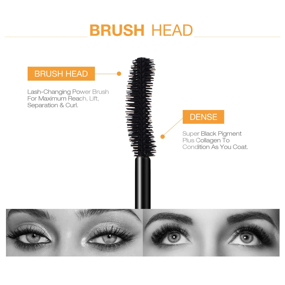 

O.two.o 3 D Mascara Lengthening Black Lash Eyelash Extension Eye Lashes Brush Beauty Makeup Long-wearing Gold Color Mascara