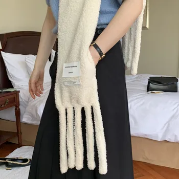 Winter Scarf Women's Thickened Warm Scarf Korean Fashion Tassel Scarf Bib Snood Stole New Wrap Apparel Accessories 2