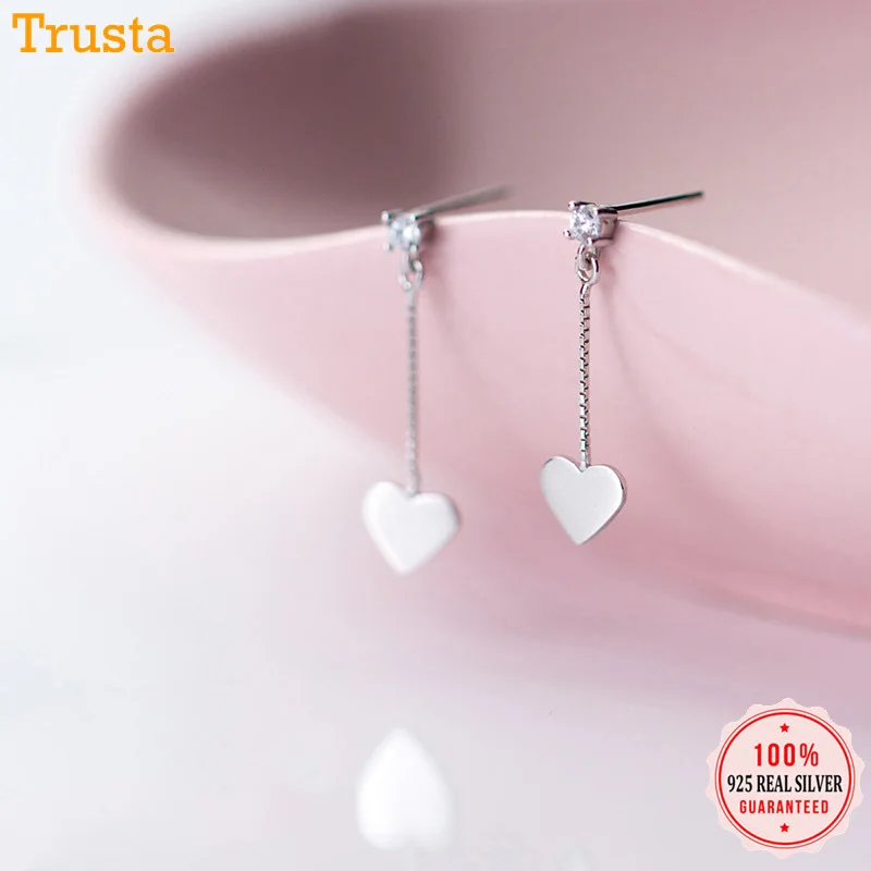 Trusta новые серьги серебристого цвета 925 пробы Бижутерия гвоздики любовь подарок