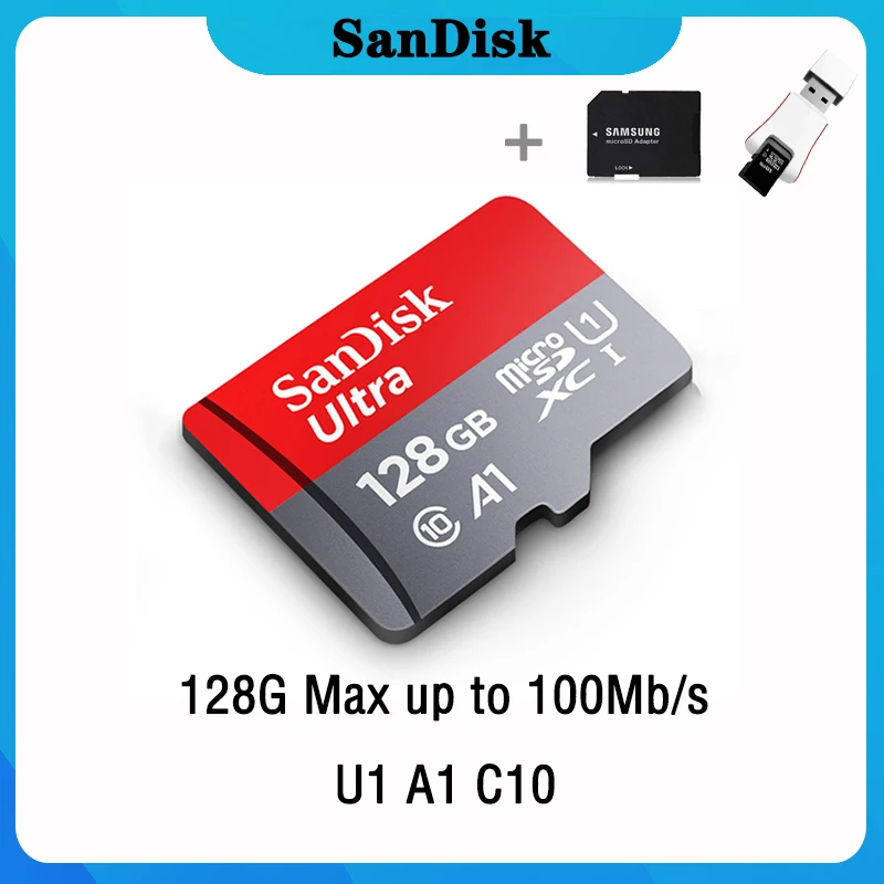 Sandisk Ultra Micro SD 128 ГБ 32 64 Гб 256 16 400 карта SD/TF флэш памяти microSD для телефона|Карты памяти|