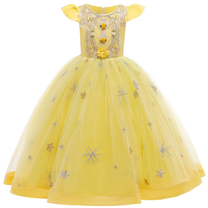 Новое длинное платье с цветочной вышивкой для девочек на свадьбу и вечеринку