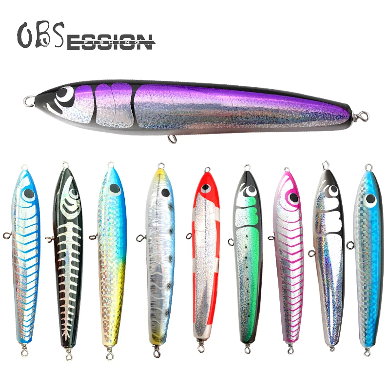 Topwater деревянный приманка 90 г 120 140g стикбейт ручной работы Поппер воблер карандаш