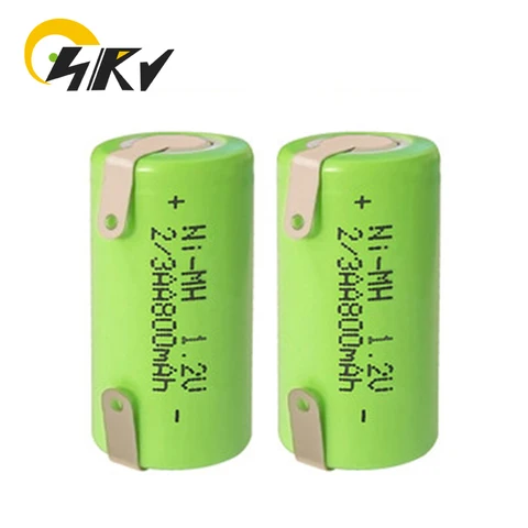 Перезаряжаемая батарея Ni-MH 2/3AA 1,2 в 800 мАч с никелевым листом для микротокового тонизирующего устройства для лица Nuface