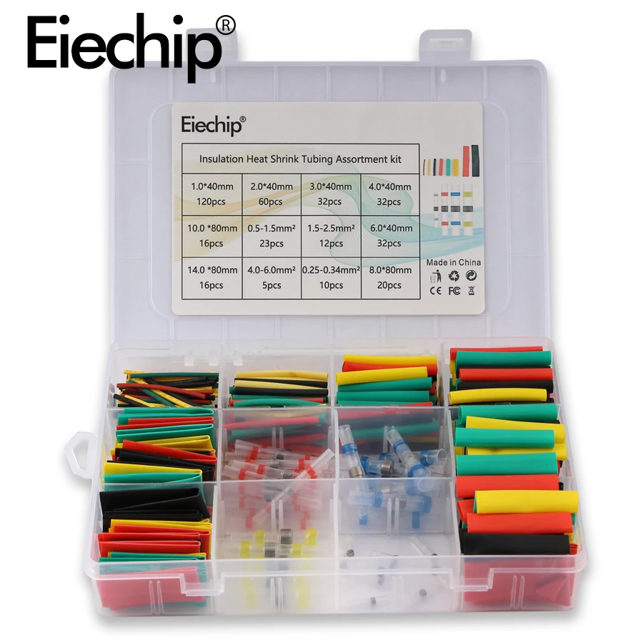 Heat Shrink Tubing Assortment kit Wire Insulation Shrinkable Tubes Electrical Waterproof Solder Sleeve Insulated Butt