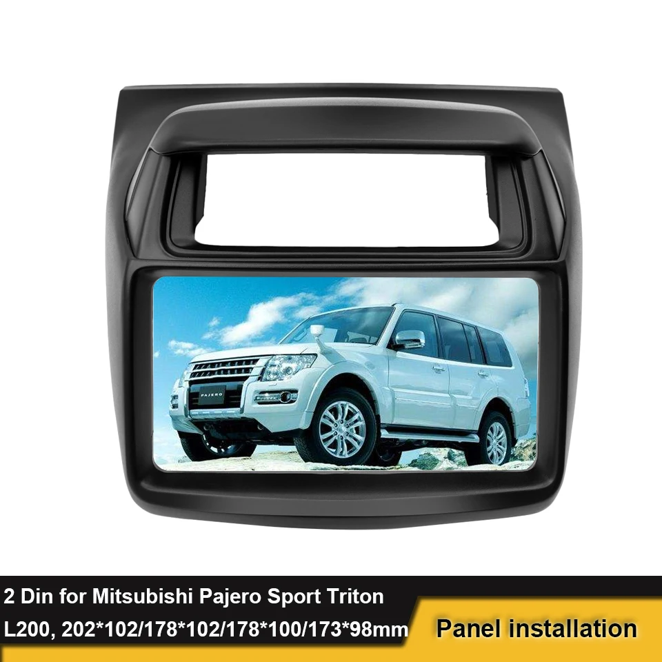 

2 Din Car Radio Fascia For Mitsubishi Pajero Sport Triton L200 DVD Stereo Frame Panel Mounting Dash Installation Bezel Trim Kit