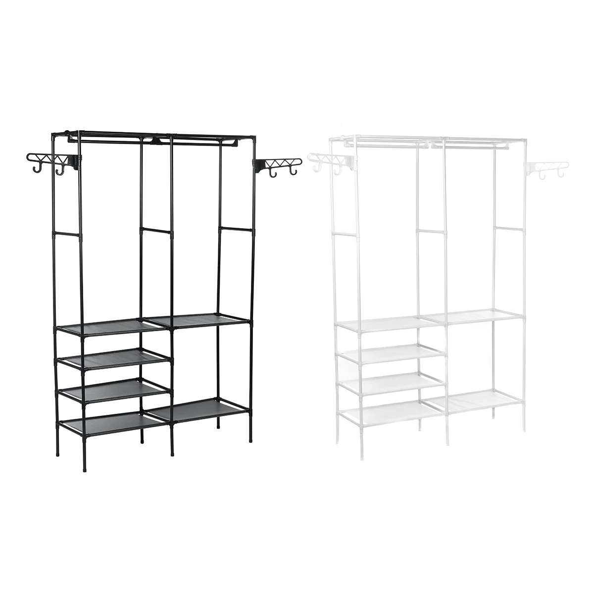 

Metal Multi-layer Coat Rack Large Capacity Bedroom Wardrobe Closet Clothes Hanger Mutifunctional Storage Organizer Floor Shelf