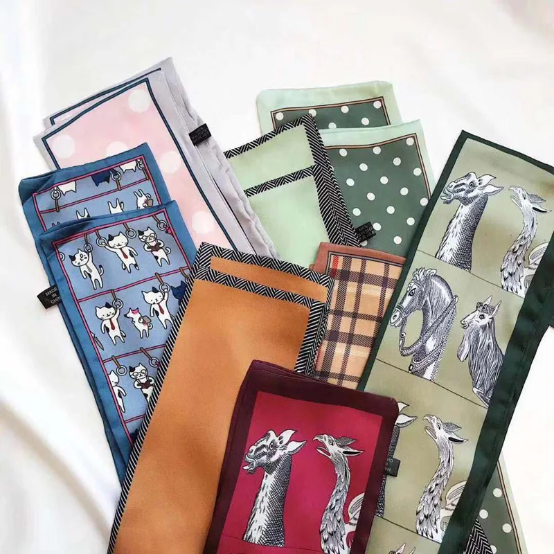 Женский длинный шелковый шарф DVLWS разноцветная шелковая сумка с шарфом и принтом