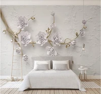 customized 3d wallpaper mural beautiful lavender 3d three dimensional relief flower branches tv background wall